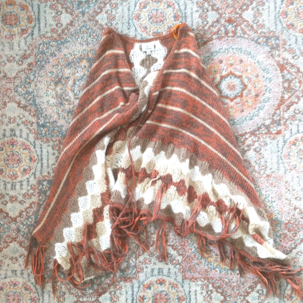 Knitted Boho Wrap Poncho